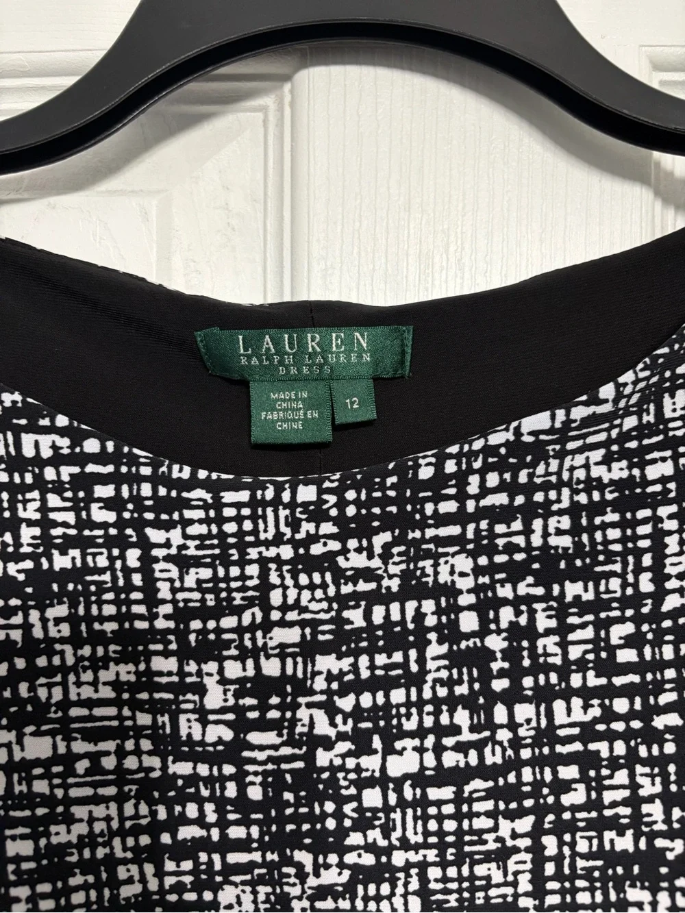Ralph Lauren Black and White Patterned Long-Sleeve Sheath Dress - Picture 2 of 3